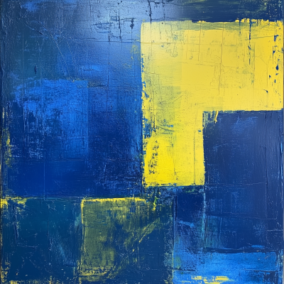 Blue and Yellow Abstract