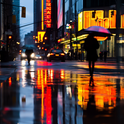 City Intersection at Dusk