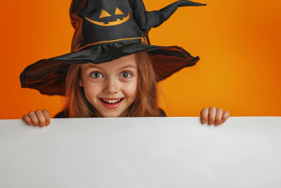 Young Girl as Halloween Witch