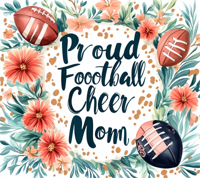 Watercolor Rustic White Wood Background with Football and Cheer Pom Pom