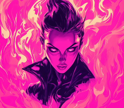 Vibrant Pink Flames