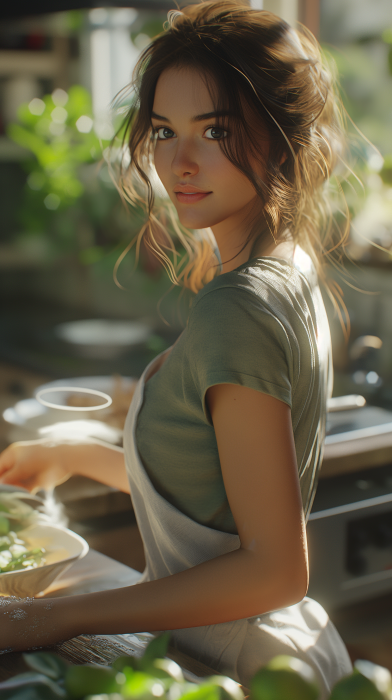 Woman Washing Dishes