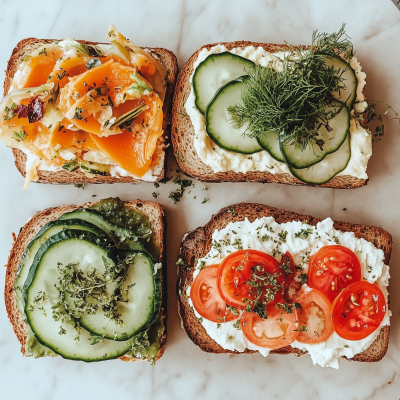 Open Sandwiches from Above