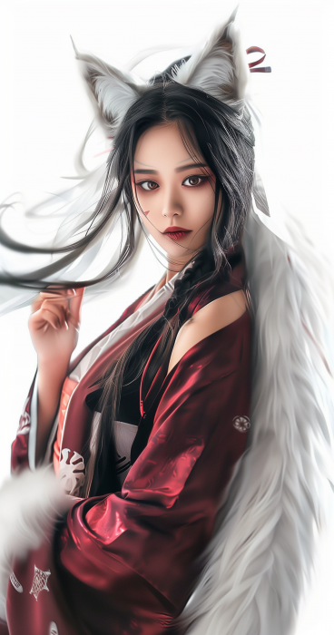 Elegant Asian Lady in Kimono