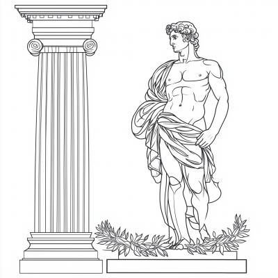 Statue of David Coloring Page