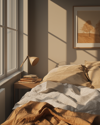 Morning Light on Unmade Bed