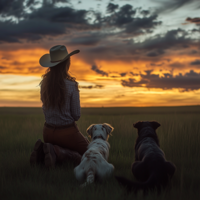 Serene Cowgirl at Sunrise