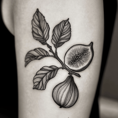 Fig Branch Tattoo Design