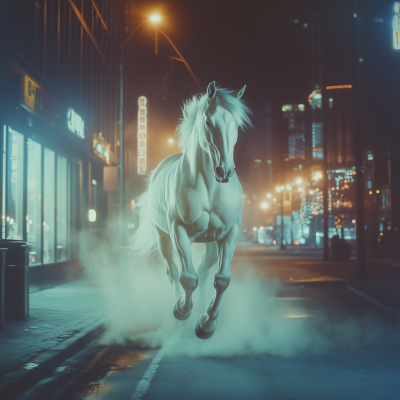 Fantastical Urban Horse Galloping