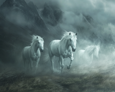 Ghost Horses in Fog