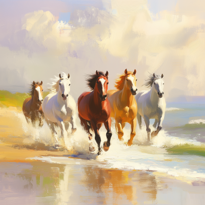 Galloping Horses at Dawn