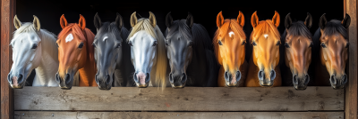 Beautiful Horses in Stable