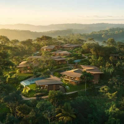 Panoramic Aerial View of Eco Hotel