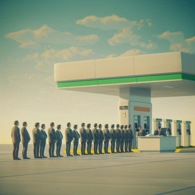 Businessmen at the Gas Station