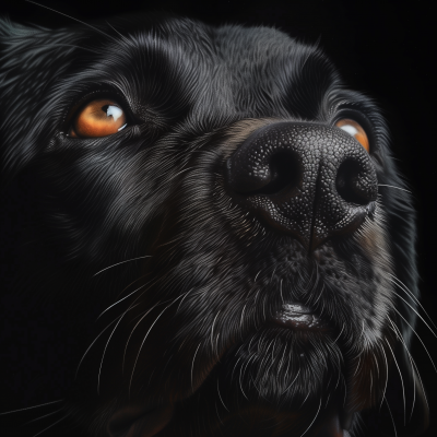 Closeup of a Black Dog