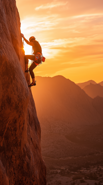 Climber at Sunset