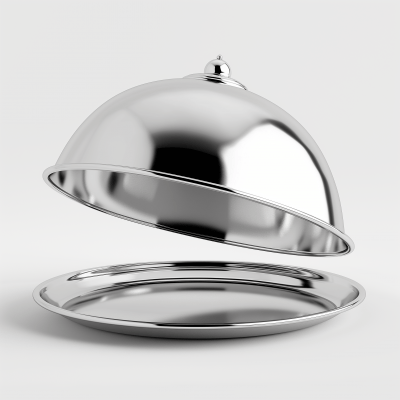 Realistic Cloche on Tray