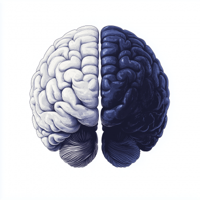 Dual Color Brain Illustration