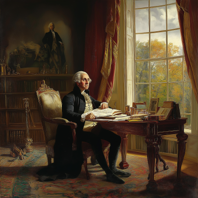 George Washington Writing Farewell Address