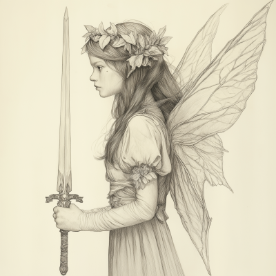 Delicate Fairy Drawing