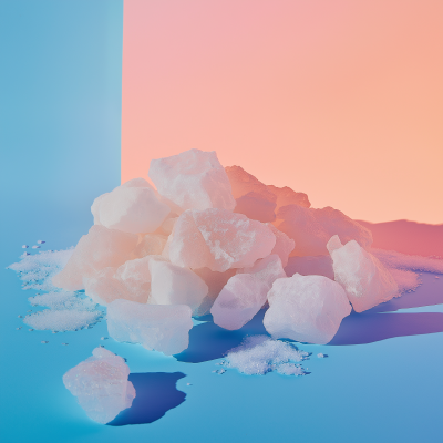 Salt Crystals on Colorful Background