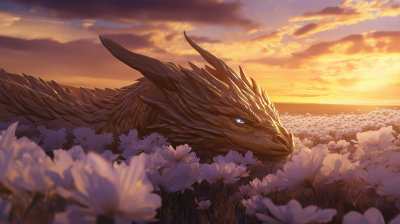 Dragon in Flower Field