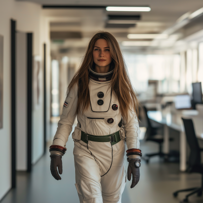 Female Astronaut in Office