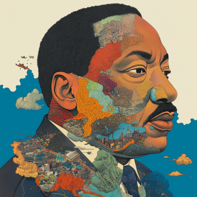 Moebius Style Portrait of Martin Luther King