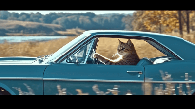 Vintage Cat Driver