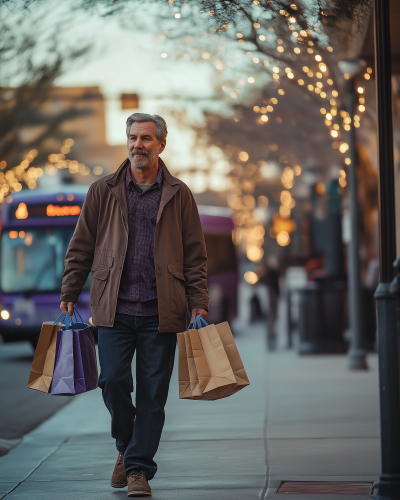 Content Middle-Aged Man Portrait