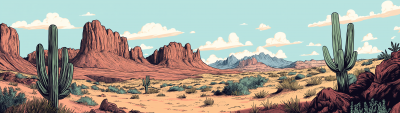 Desert Landscape Illustration