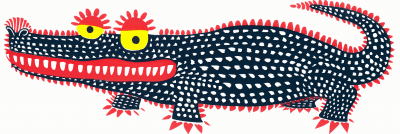 Patterned Alligator Illustration