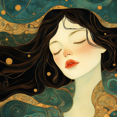 Serene Art Nouveau Woman