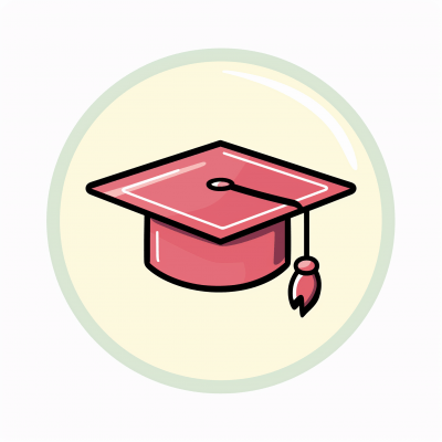 Education Icon with Graduation Cap