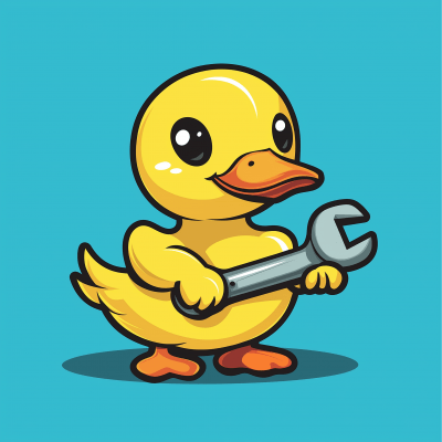 Yellow Duck with Wrench