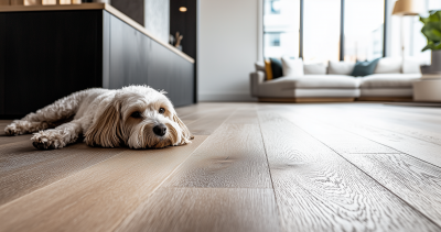 Elegant Oak Flooring with Dog