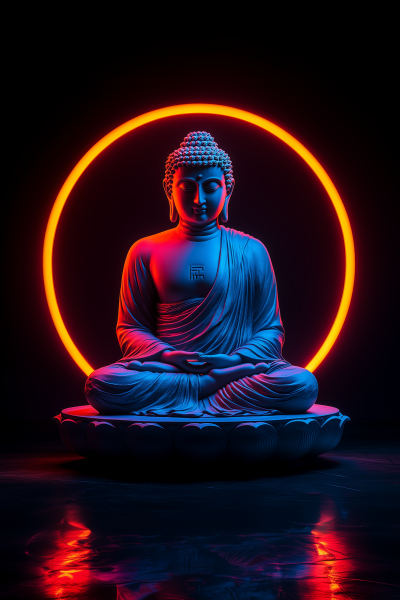 Neon Buddha Art