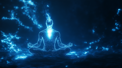 Meditating Bioluminescent Being