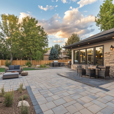 Sunny Paver Patio in Denver