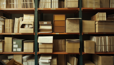 Wide Archive Shelf Close Up