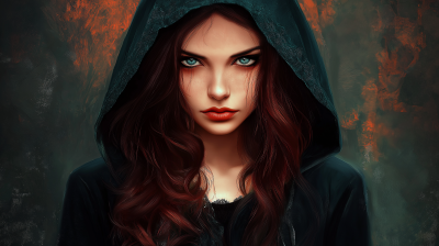 Devilish Woman with Hood Illustration