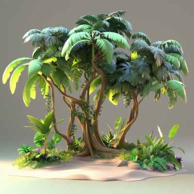 Jungle Trees in Pixar Style