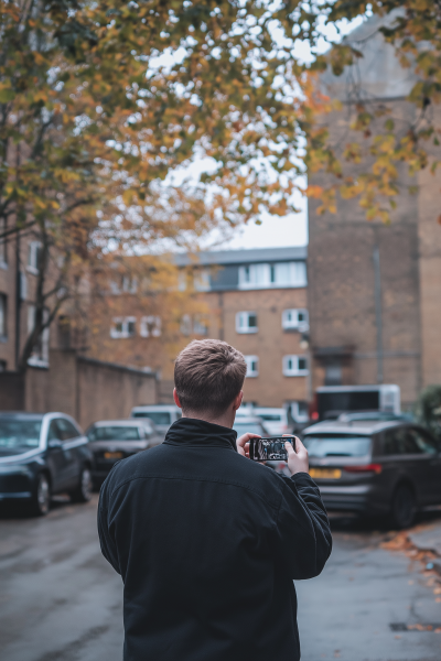 Man Taking a Photo in London