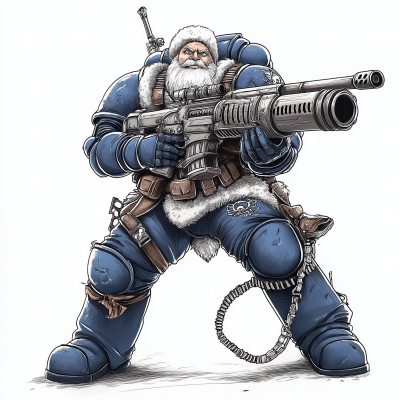 Military Santa Claus Postcard