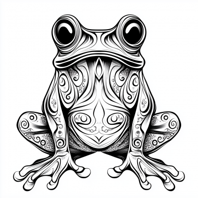 Ethnic Frog Tattoo Sketch