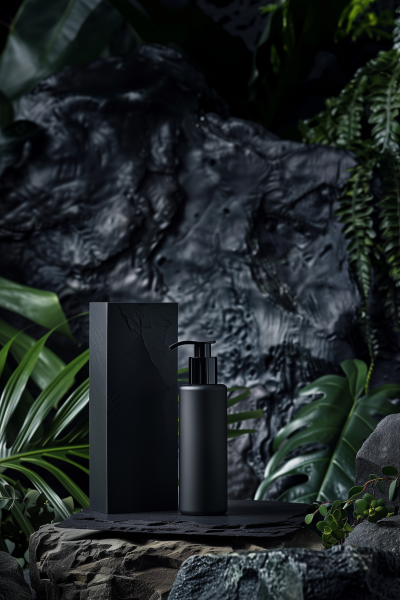 Matte Black Shampoo Bottle