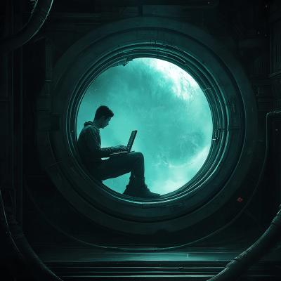 Man on the Edge of a Porthole