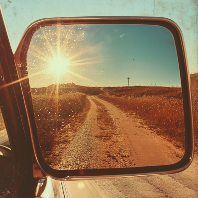 Sunny Road Trip Reflection