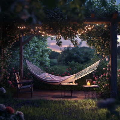 Colorful Garden and Hammock