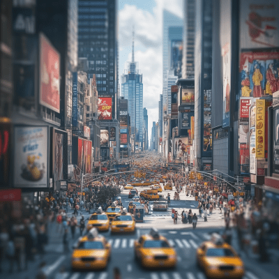 Busy Summer Street in New York